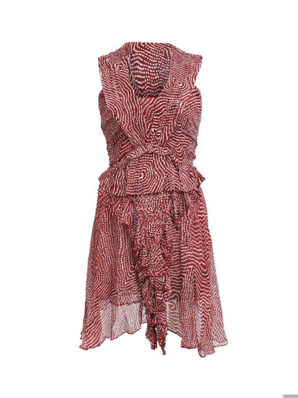 isabel marant red pattern silk macy dress mini